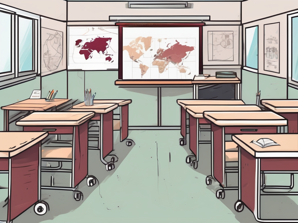 Two classrooms representing hong kong and qatar