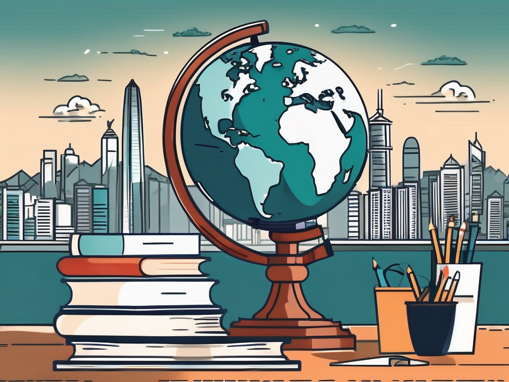 A variety of teaching tools such as a globe