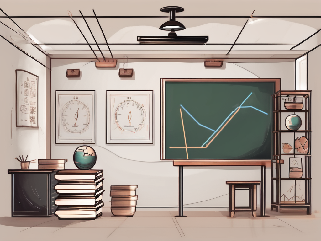 A classroom setting in china with a chalkboard