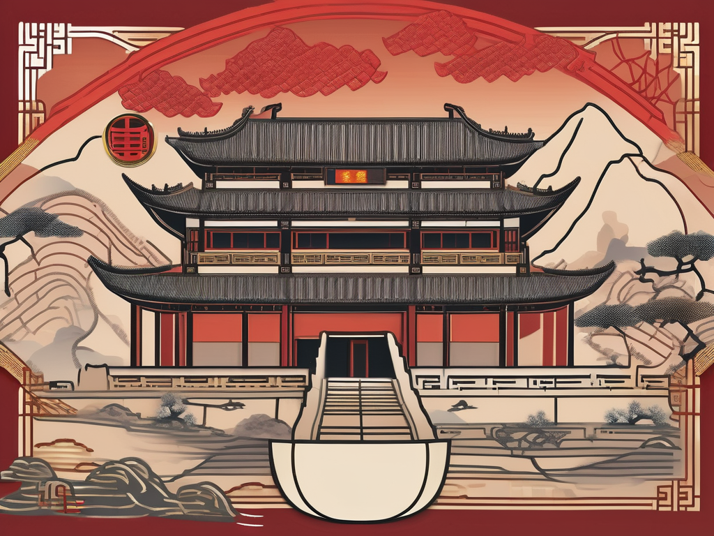 Four distinct symbolic elements representing different approaches to arts and humanities in china