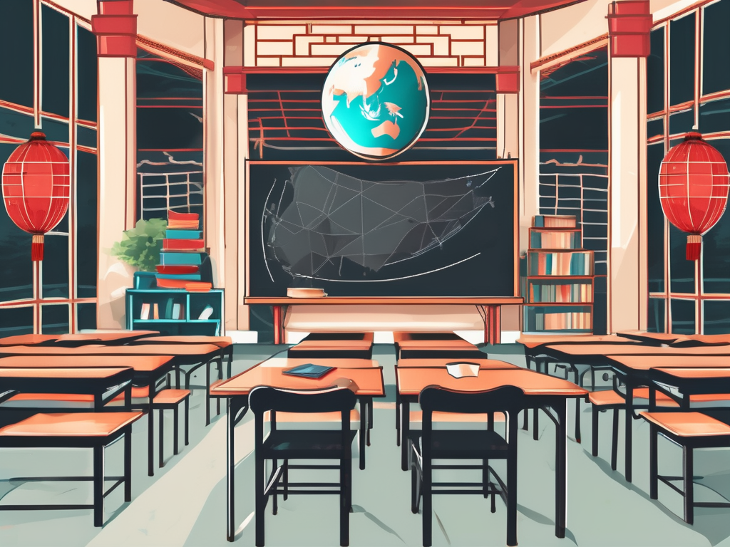A classroom setting with various educational tools and resources