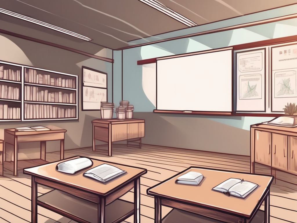 A classroom setting in china with english learning materials like textbooks