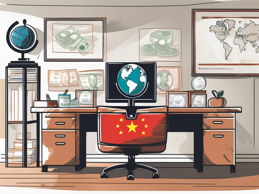 A classroom setting with a globe