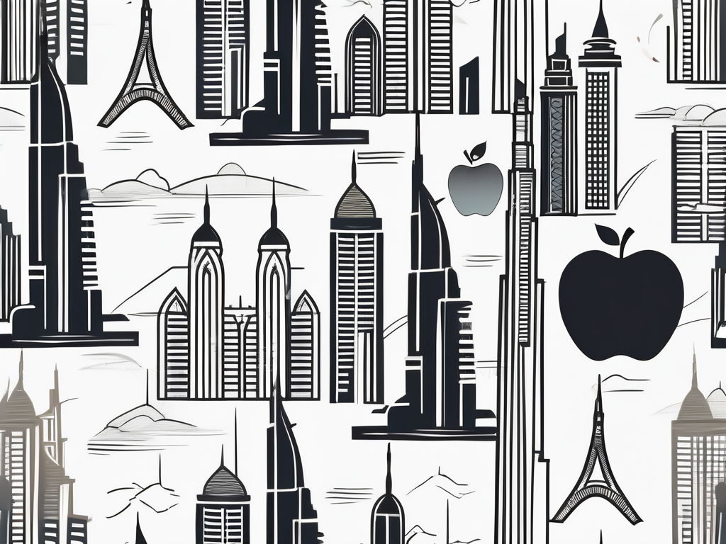 The iconic dubai skyline with recognizable landmarks like the burj khalifa