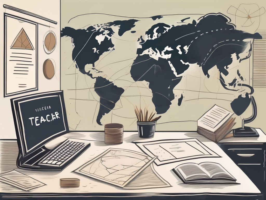 A classroom setting with various cultural symbols representative of different cultures