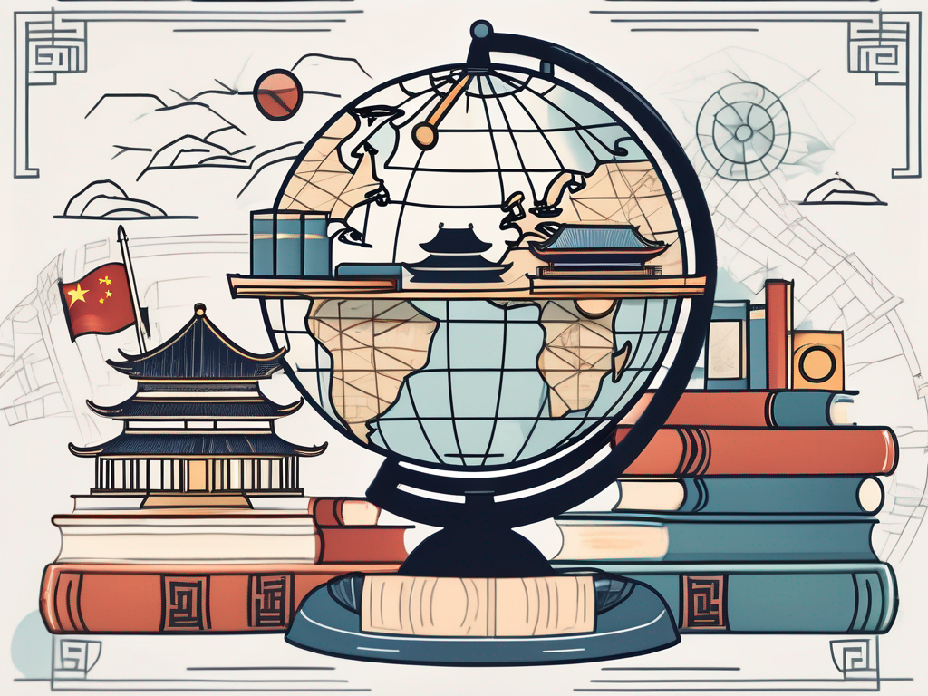 A globe with iconic chinese landmarks