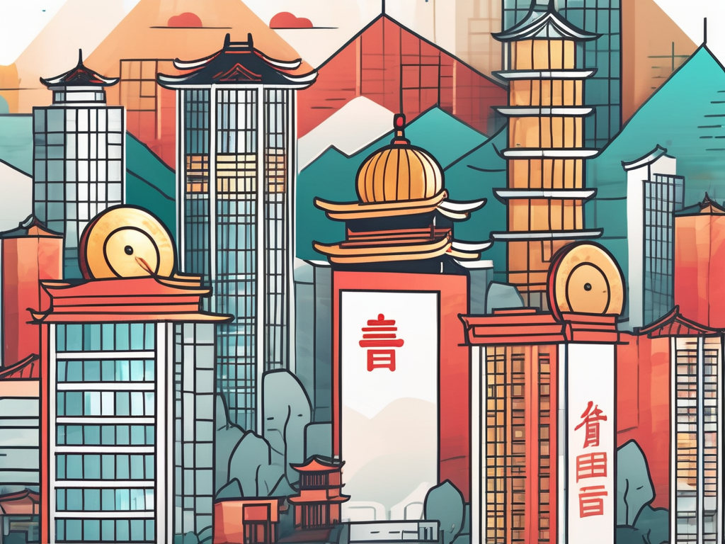 A vibrant cityscape in china