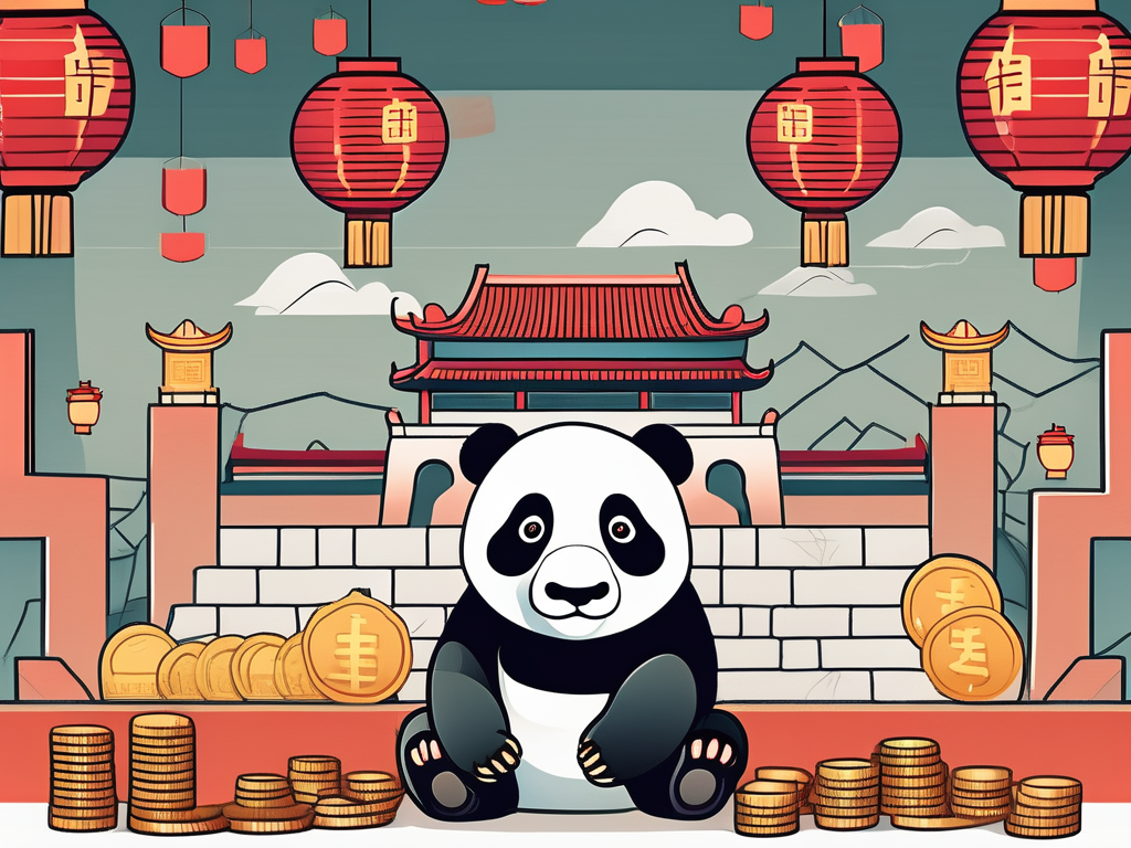 A classroom setting with iconic chinese elements like the great wall