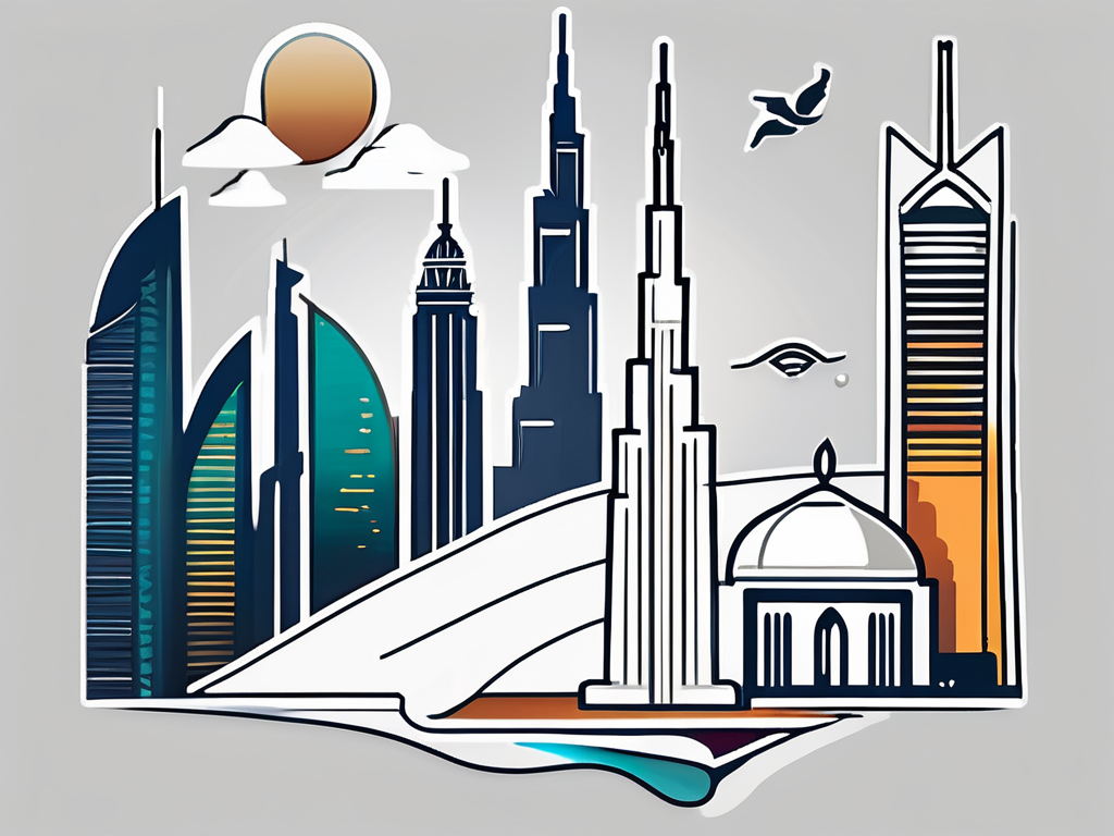 Four distinct elements representing arts and humanities (such as a paintbrush