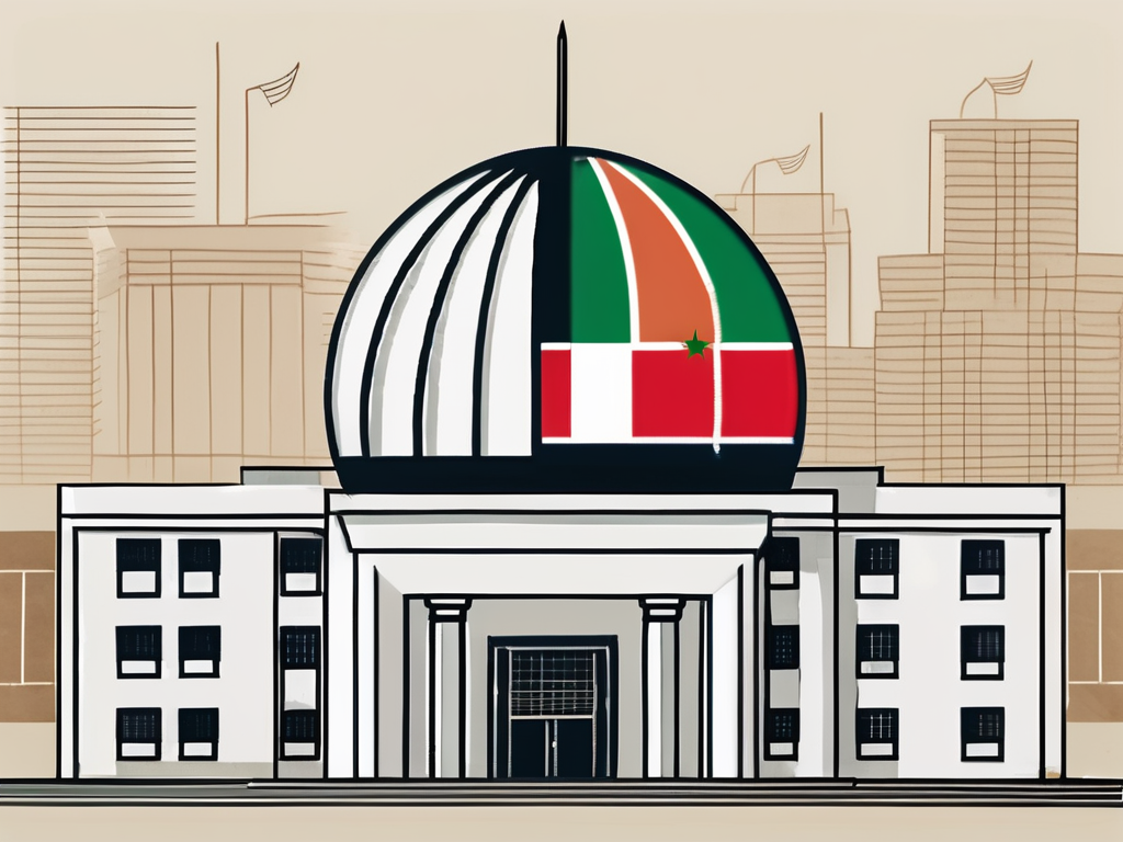 A dubai public school building with the uae flag