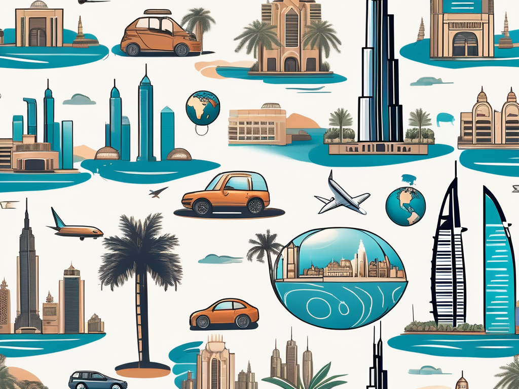 Various symbols representing dubai