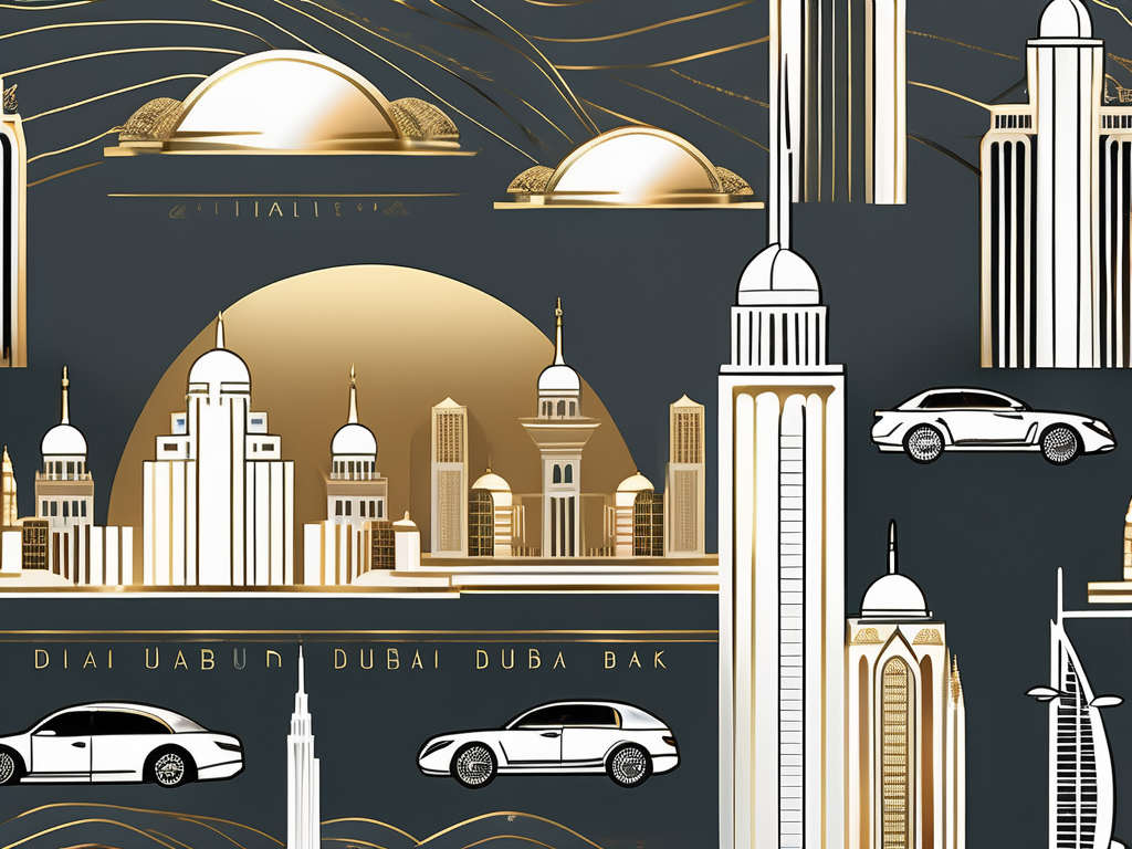 A luxurious dubai skyline with an emphasis on educational institutions