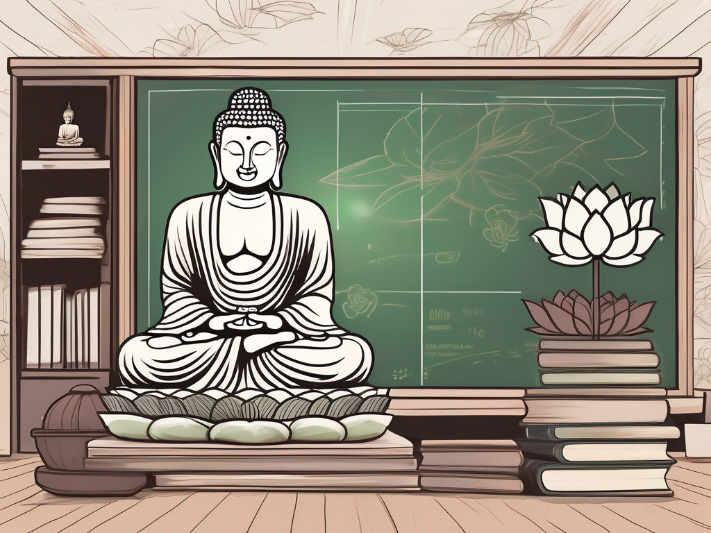 A classroom setting in thailand with traditional thai elements