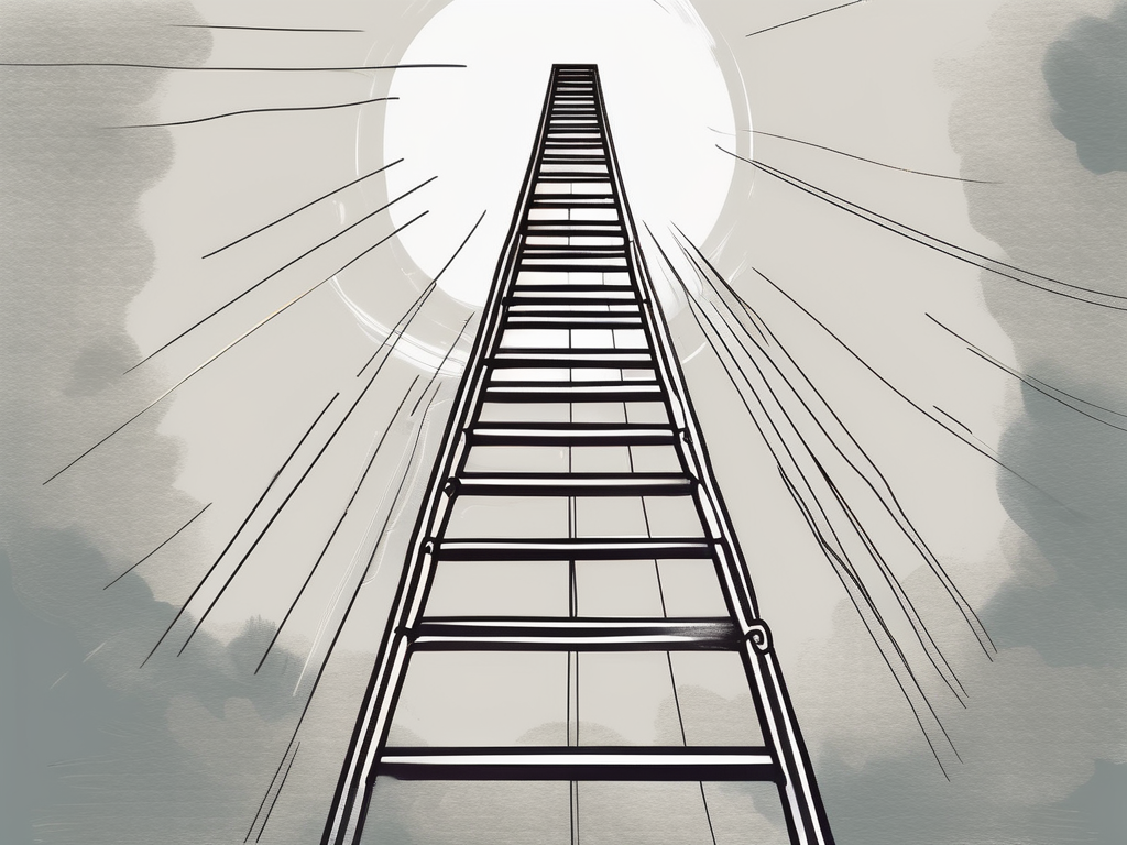 A ladder reaching towards the sky
