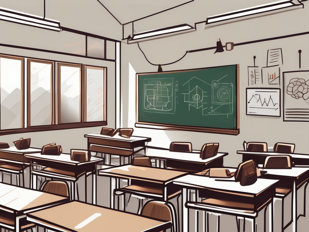 A classroom scene in malaysia with various esl (english as a second language) teaching tools such as headphones