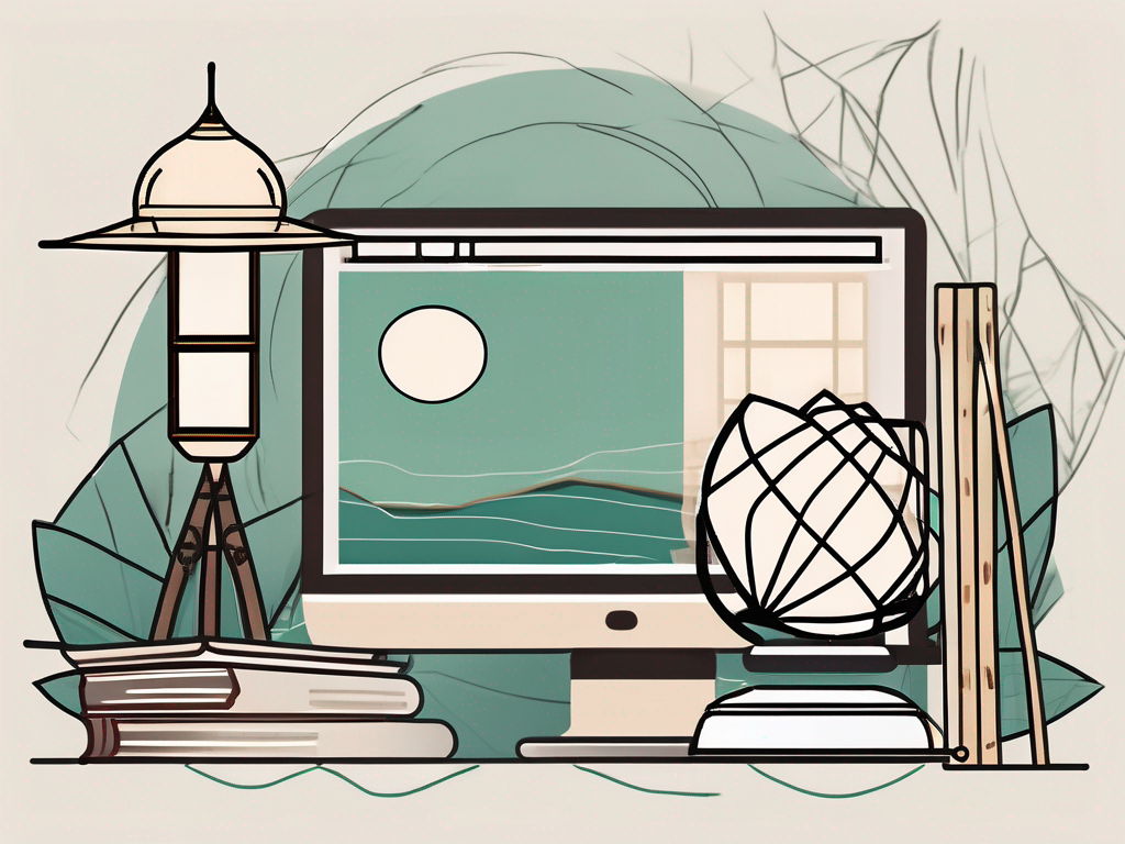 A traditional vietnamese classroom setting with cultural elements like a bamboo hat