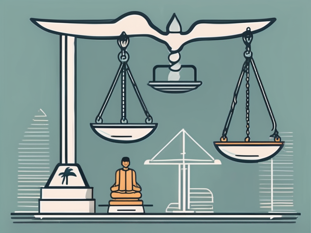 A scale balancing different iconic symbols from asean countries