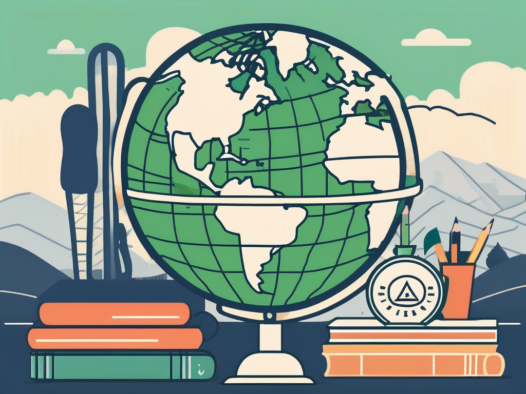 Various teaching tools such as a globe