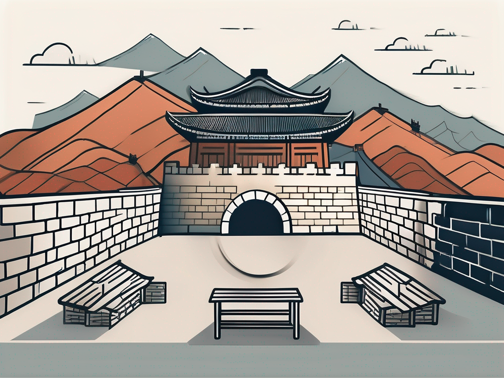 A virtual classroom setup with different cultural elements from around the world