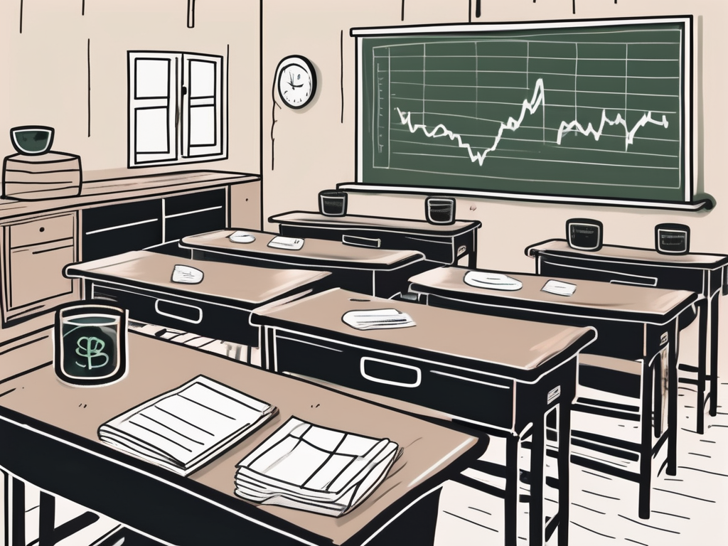 A classroom scene in vietnam with a chalkboard