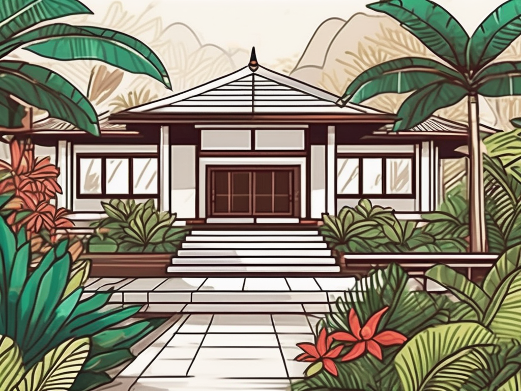 A vibrant indonesian classroom with traditional elements