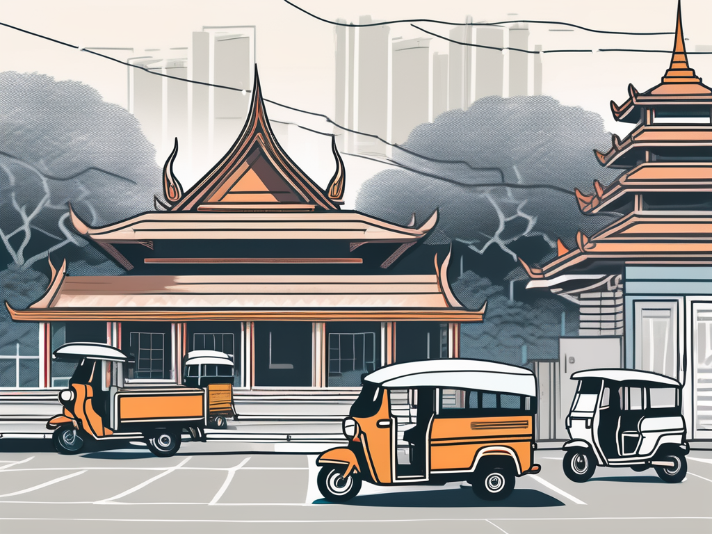 A classroom setting in bangkok with english textbooks on the desks