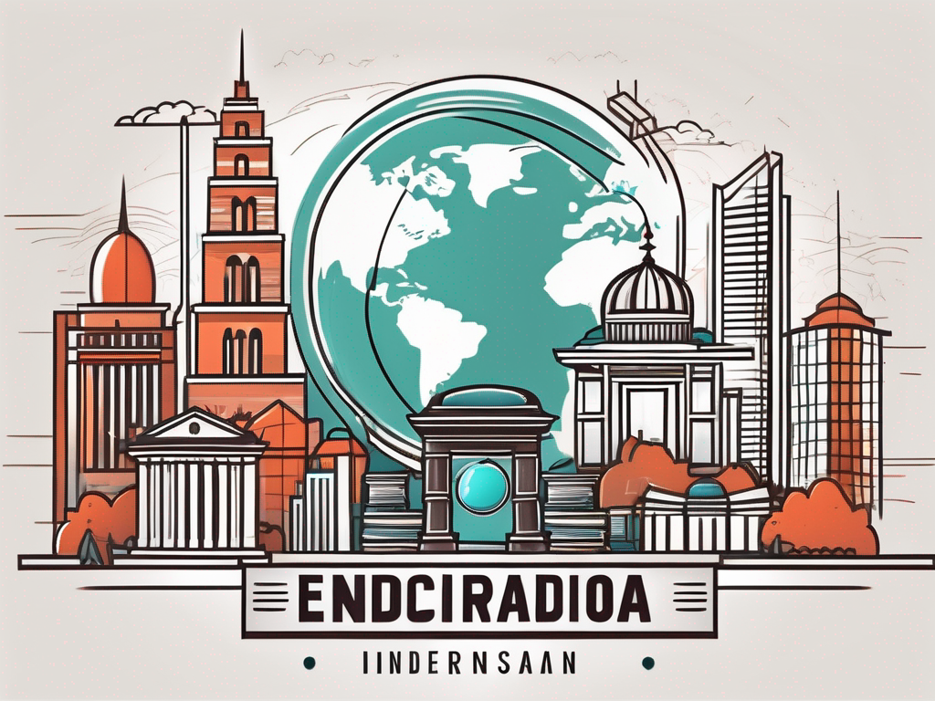 A vibrant indonesian cityscape with iconic landmarks