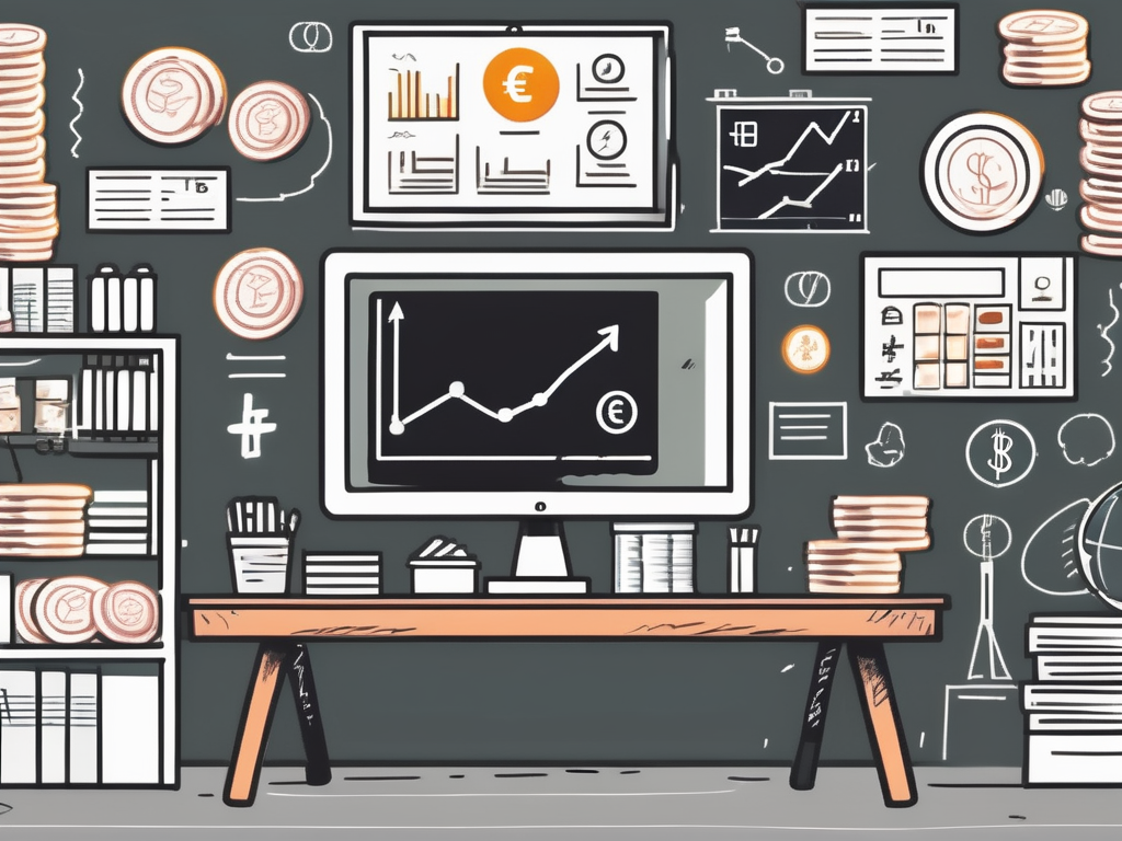 A classroom setting in singapore with various educational tools and a chalkboard