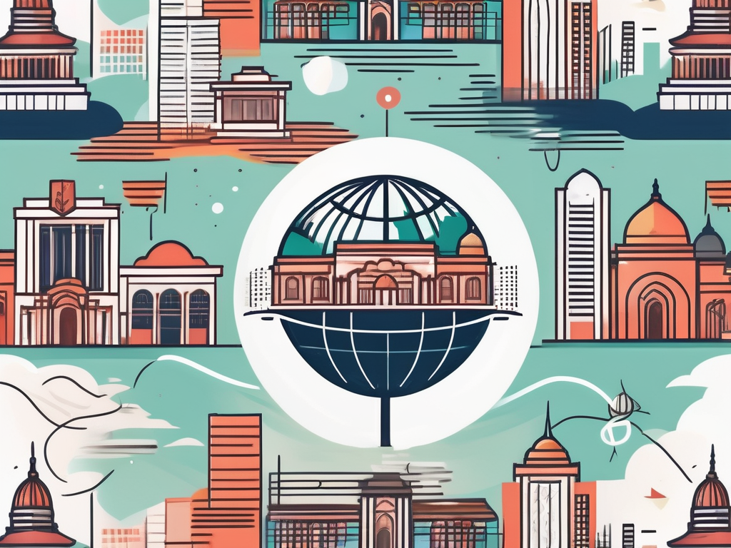 A vibrant malaysian cityscape with iconic landmarks