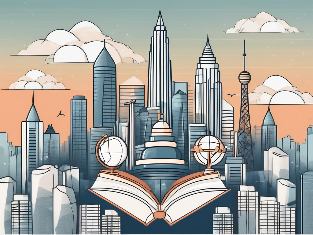 A south korean cityscape with iconic landmarks