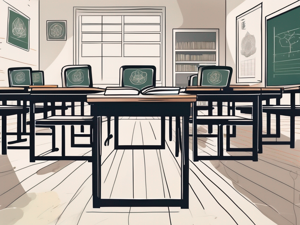 A classroom setting in vietnam with english textbooks on the desks