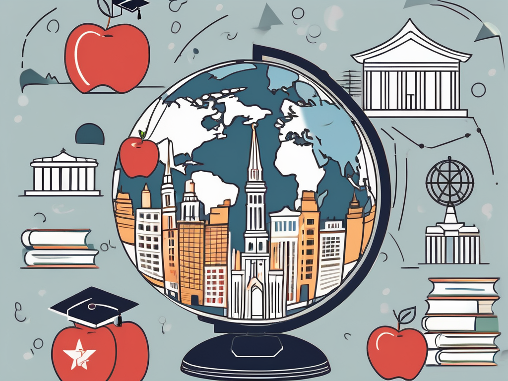A globe highlighting some of the top paying cities for international teachers
