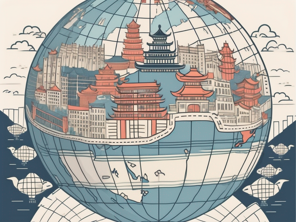 A globe highlighting notable cities around the world
