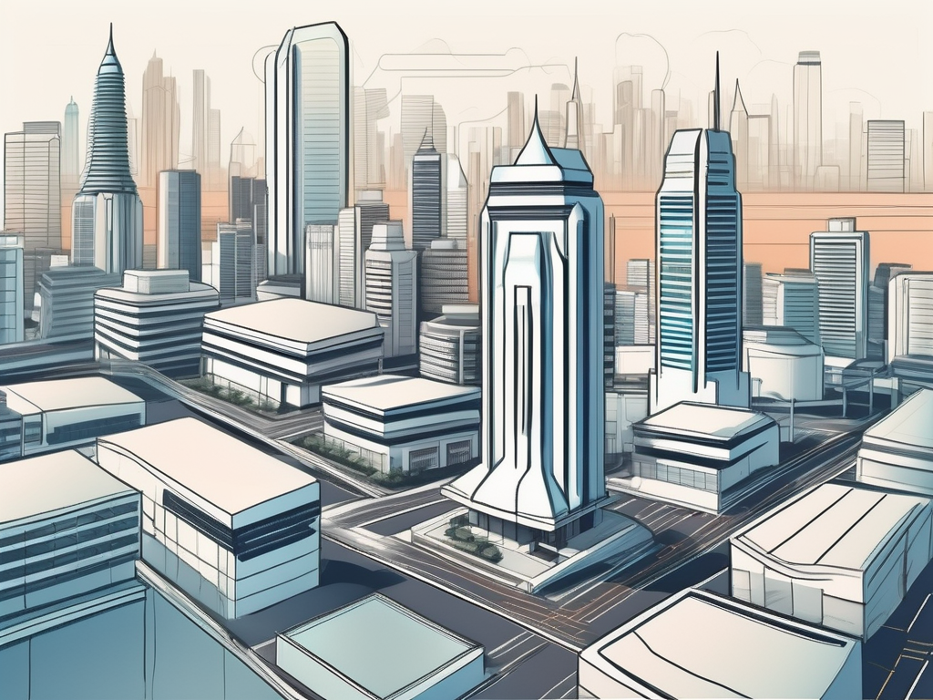 Modern bangkok cityscape with futuristic elements like advanced technology and ai