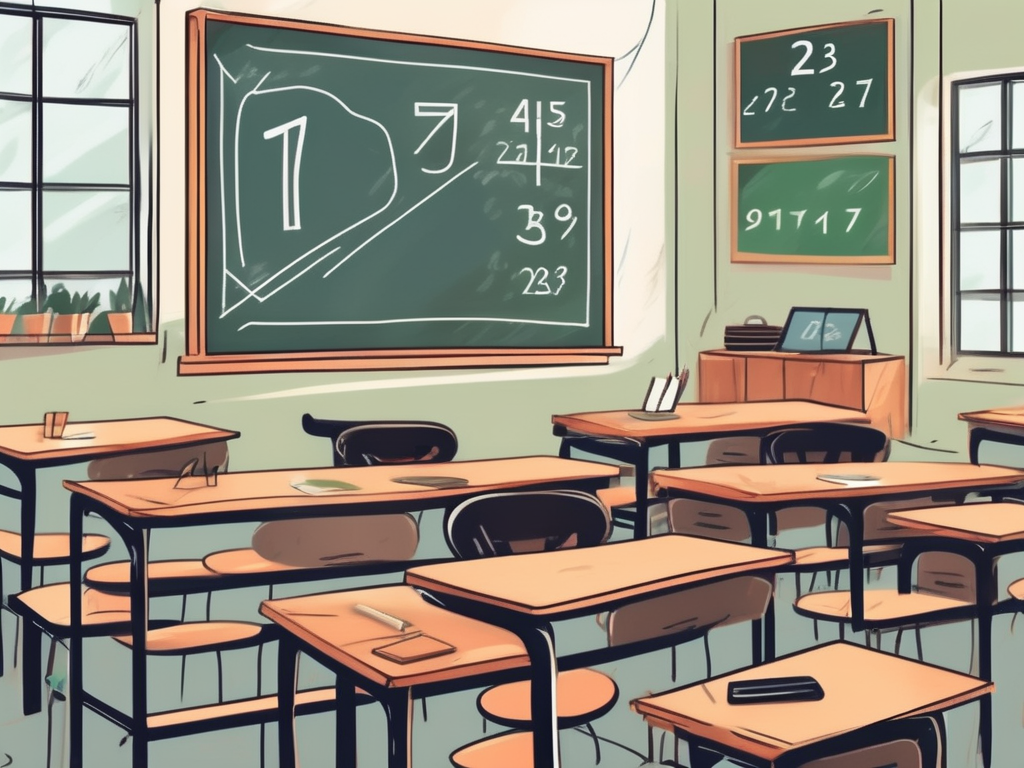 A classroom setting in vietnam with a chalkboard