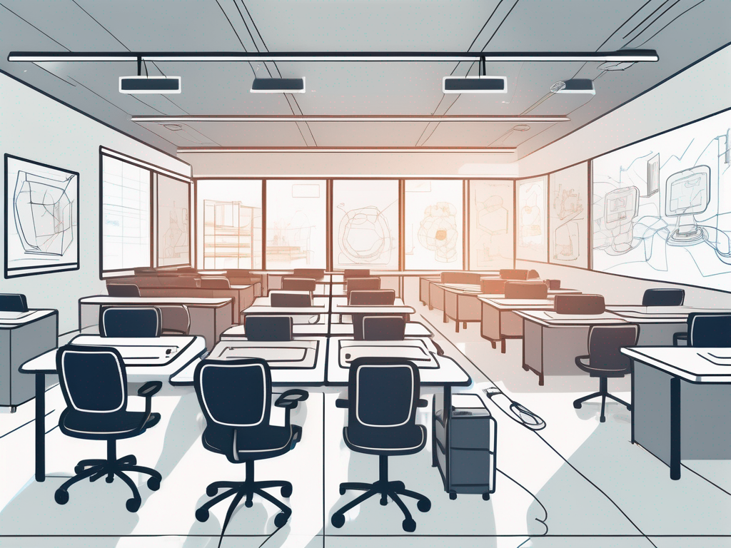 A modern classroom in singapore filled with various technological devices such as tablets