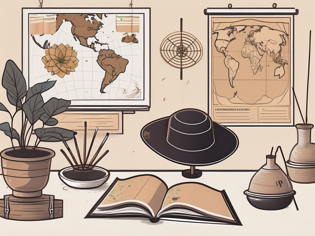 A classroom setting with diverse educational tools and elements symbolizing vietnam