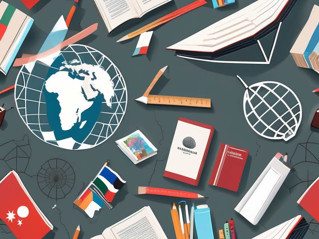 A diverse array of school supplies like books