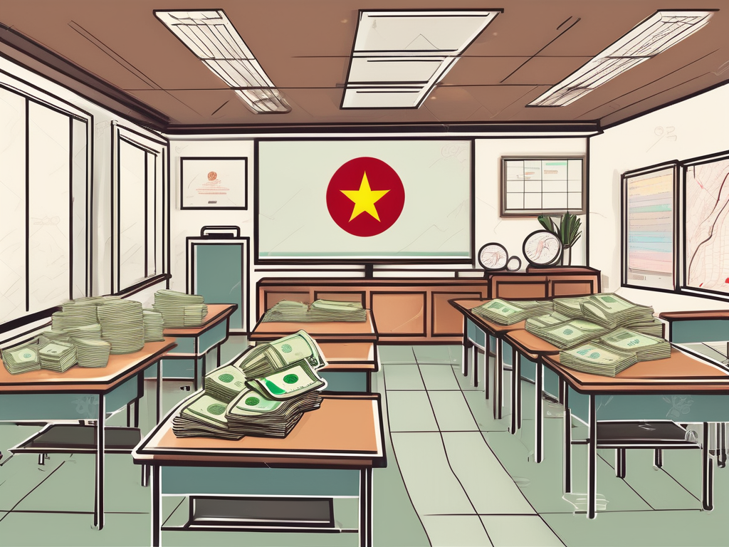 A classroom setting with various teaching tools and resources