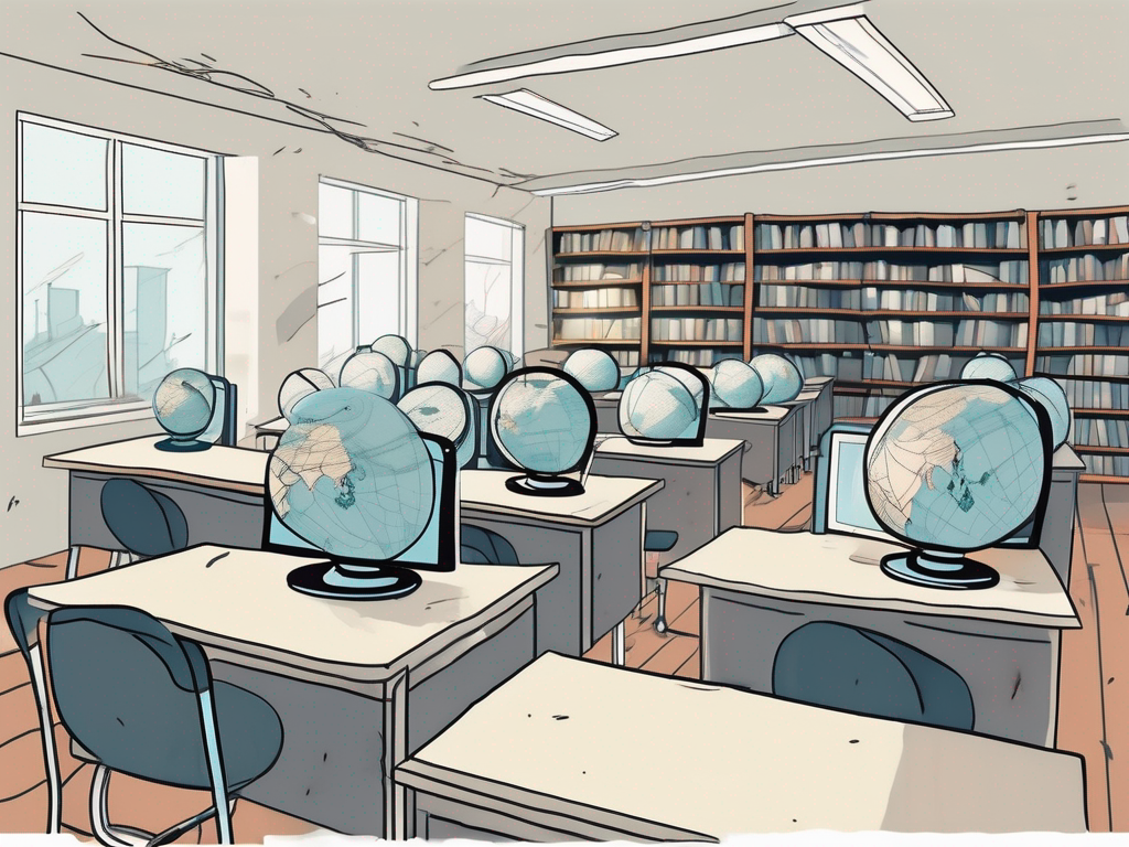 A classroom filled with books