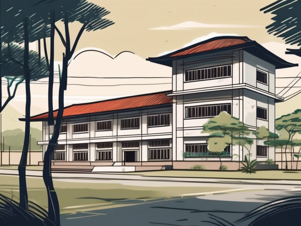 A school building in vietnam with visible signs of wear and tear