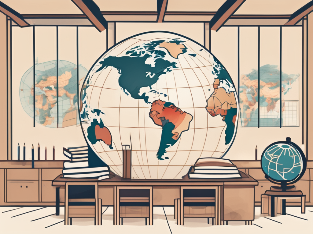 A classroom with diverse cultural symbols