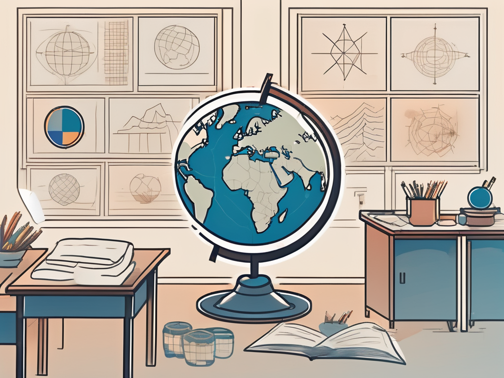 A classroom with diverse cultural symbols