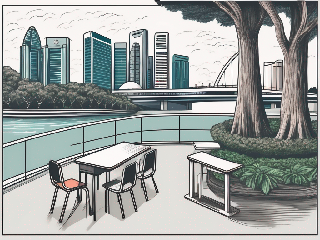 A singaporean classroom with a chalkboard