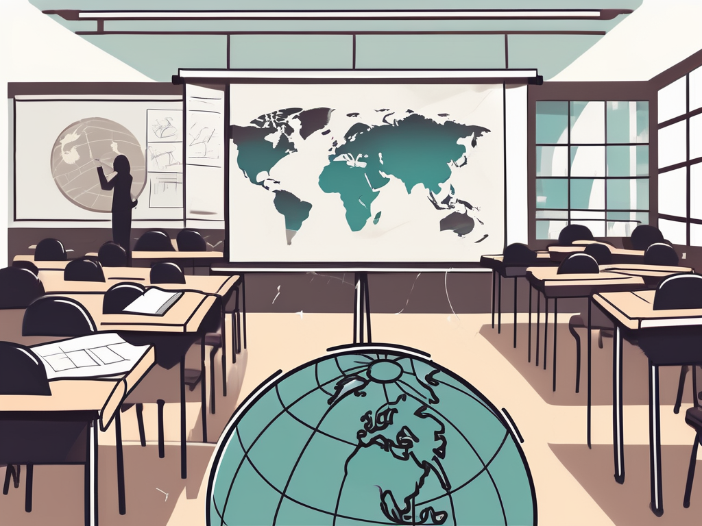 A classroom scene in singapore with diverse cultural symbols