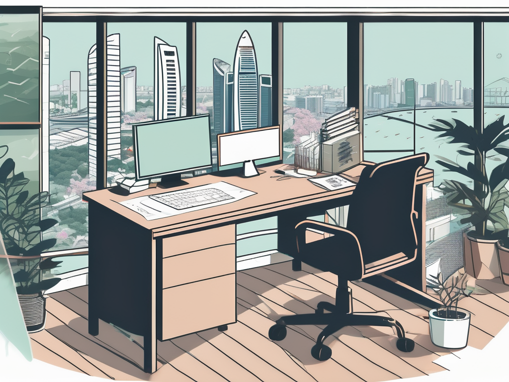 A classroom with a view of singapore's skyline