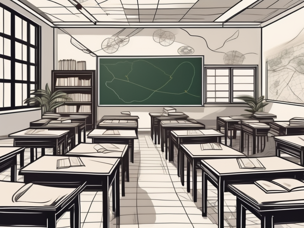 A classroom setting in vietnam with scattered books