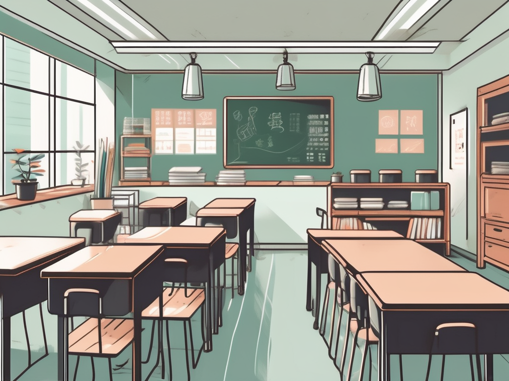 A well-organized classroom in hong kong with various elements like desks