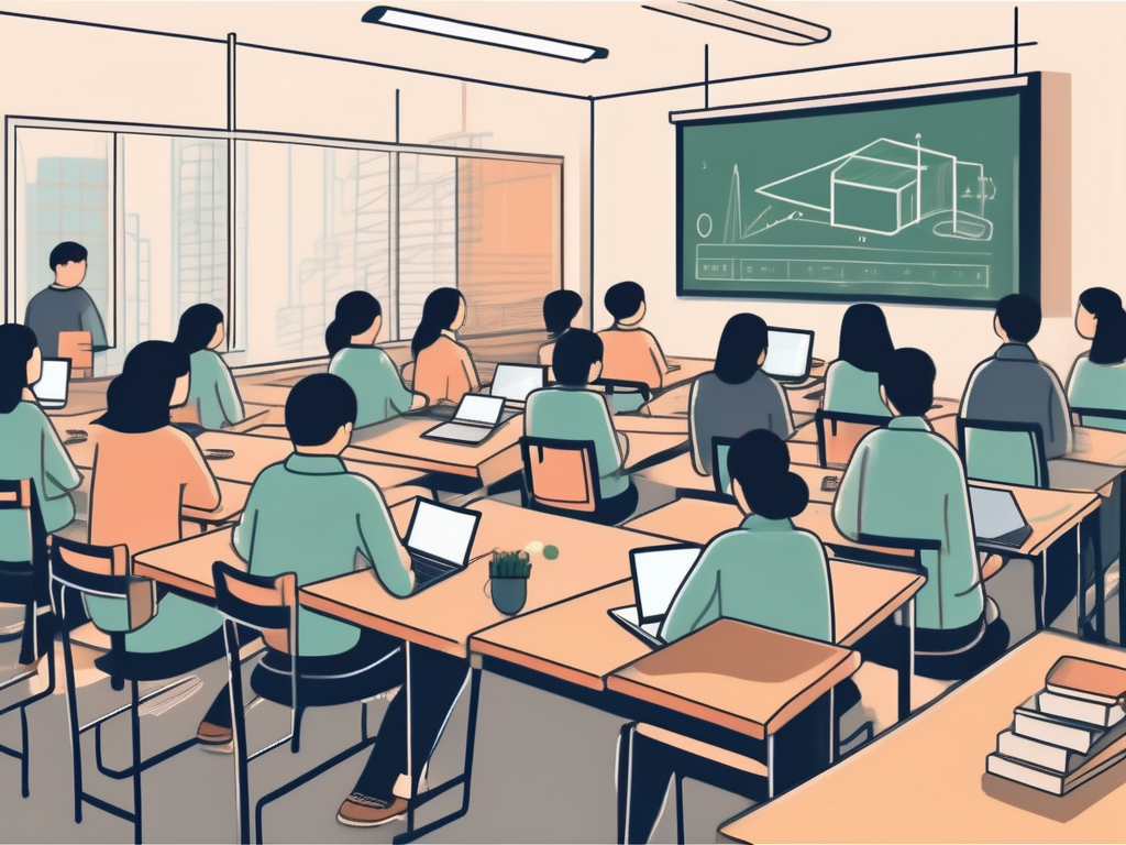 A classroom scene in hong kong with various teaching tools like books