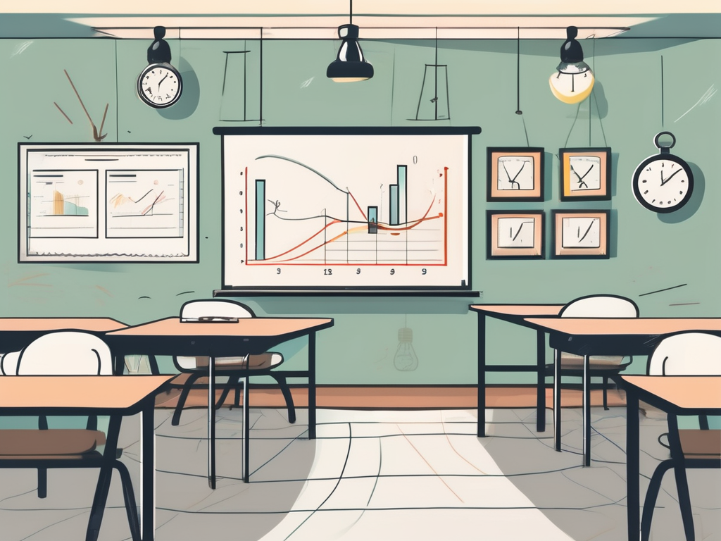 A classroom setting in malaysia with various symbols like a clock for time management